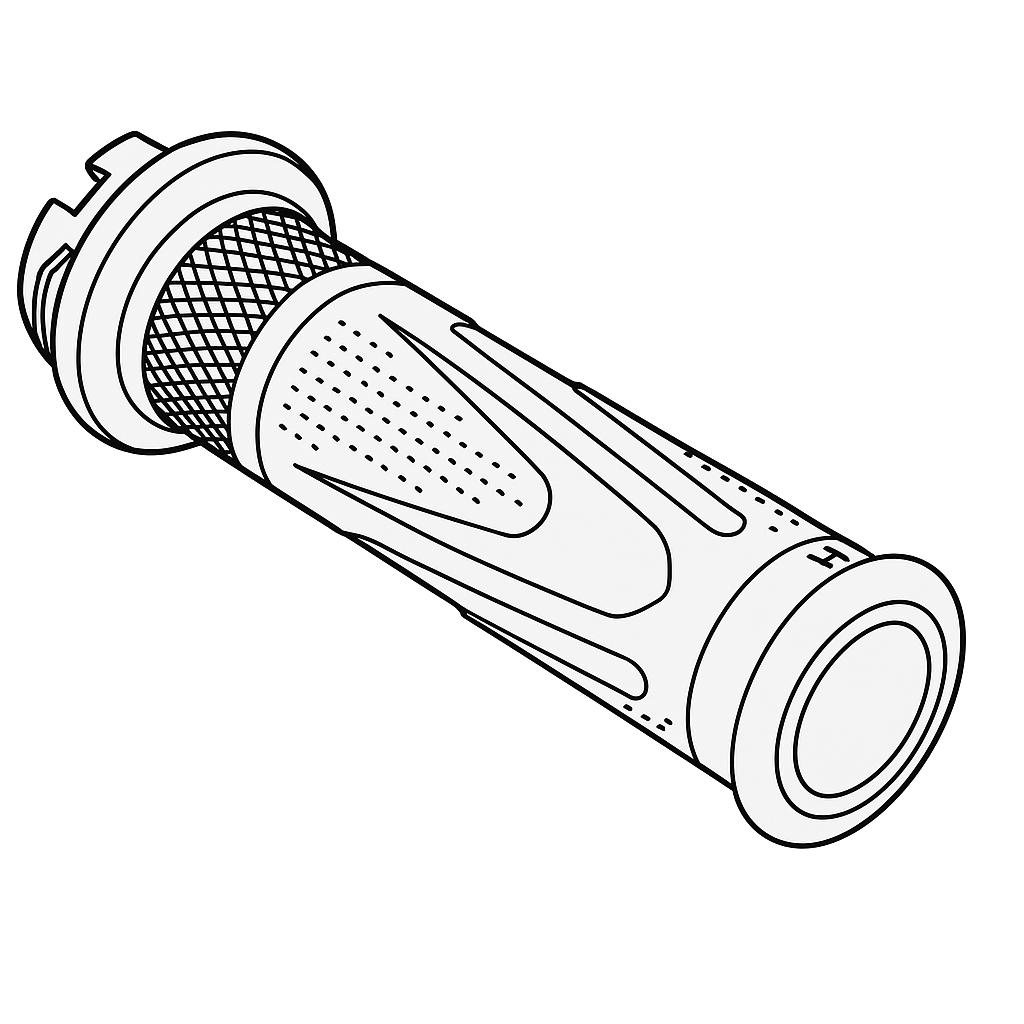 Poignée de Guidon - Droit - Côté  Accélérateur (compris le tube de poignée) - Pièce d'Origine